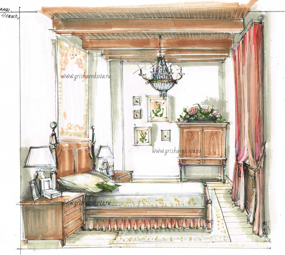 элитный дизайн спальни в итальянском стиле